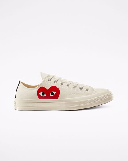 Tenisky Nizke Converse x Comme des Garçons PLAY Chuck 70 Panske Biele Červené | SK GAJQ52